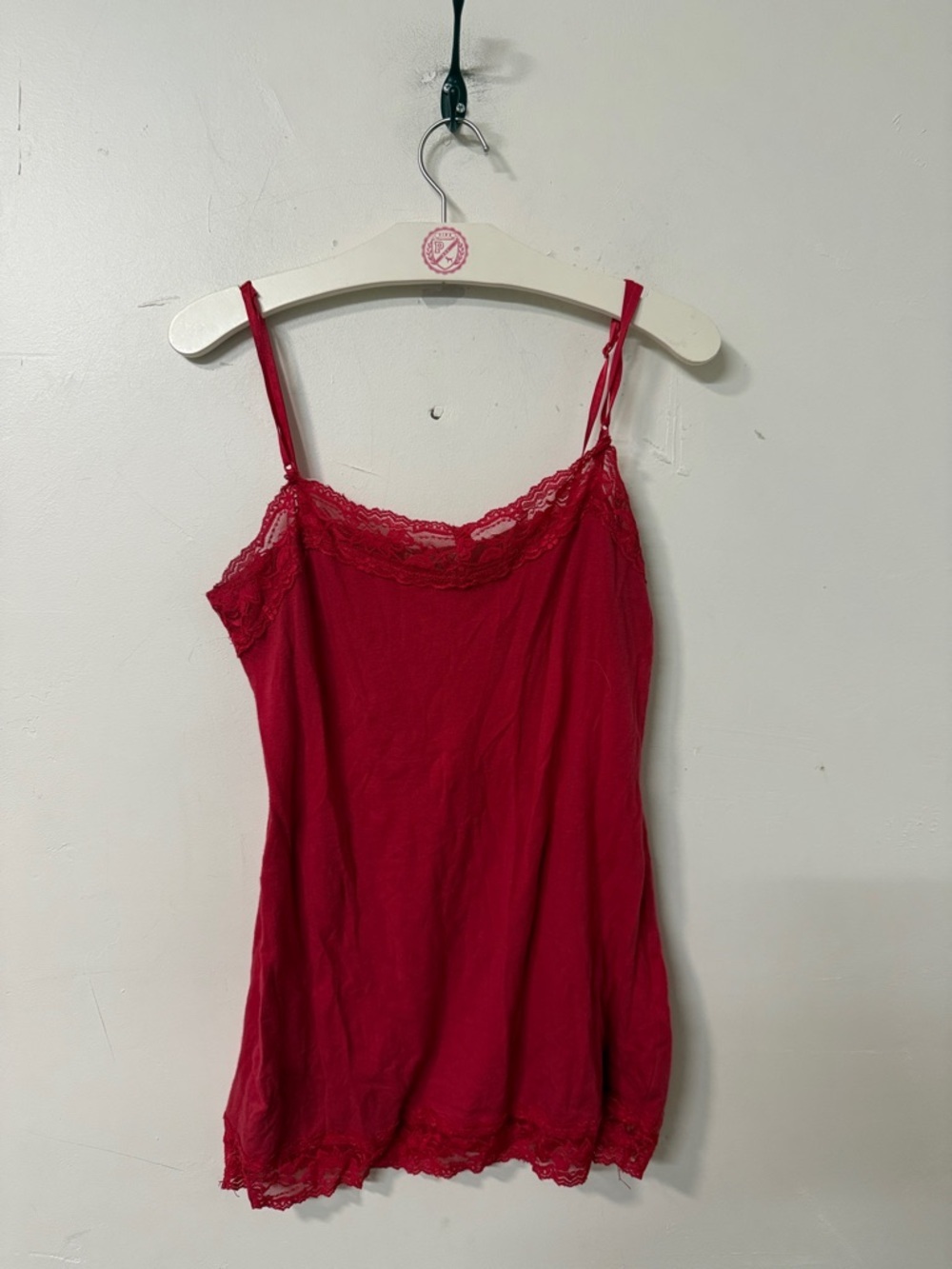 Zenana Outfitters Red Lace-Trim Camisole Y2K